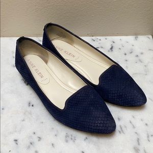 Anne Klein “Akoni” Suede Snakeskin Loafers